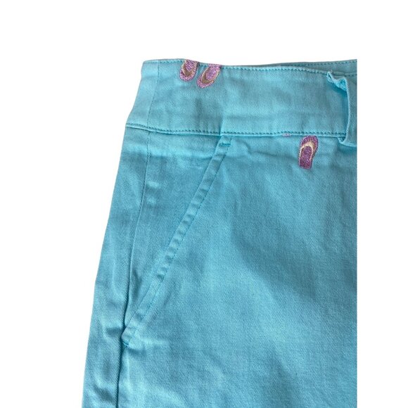 Kim Rodgers Turquoise Bermuda Beach Shorts Women’s 16P Smooth Stretch Cotton - Picture 3 of 7